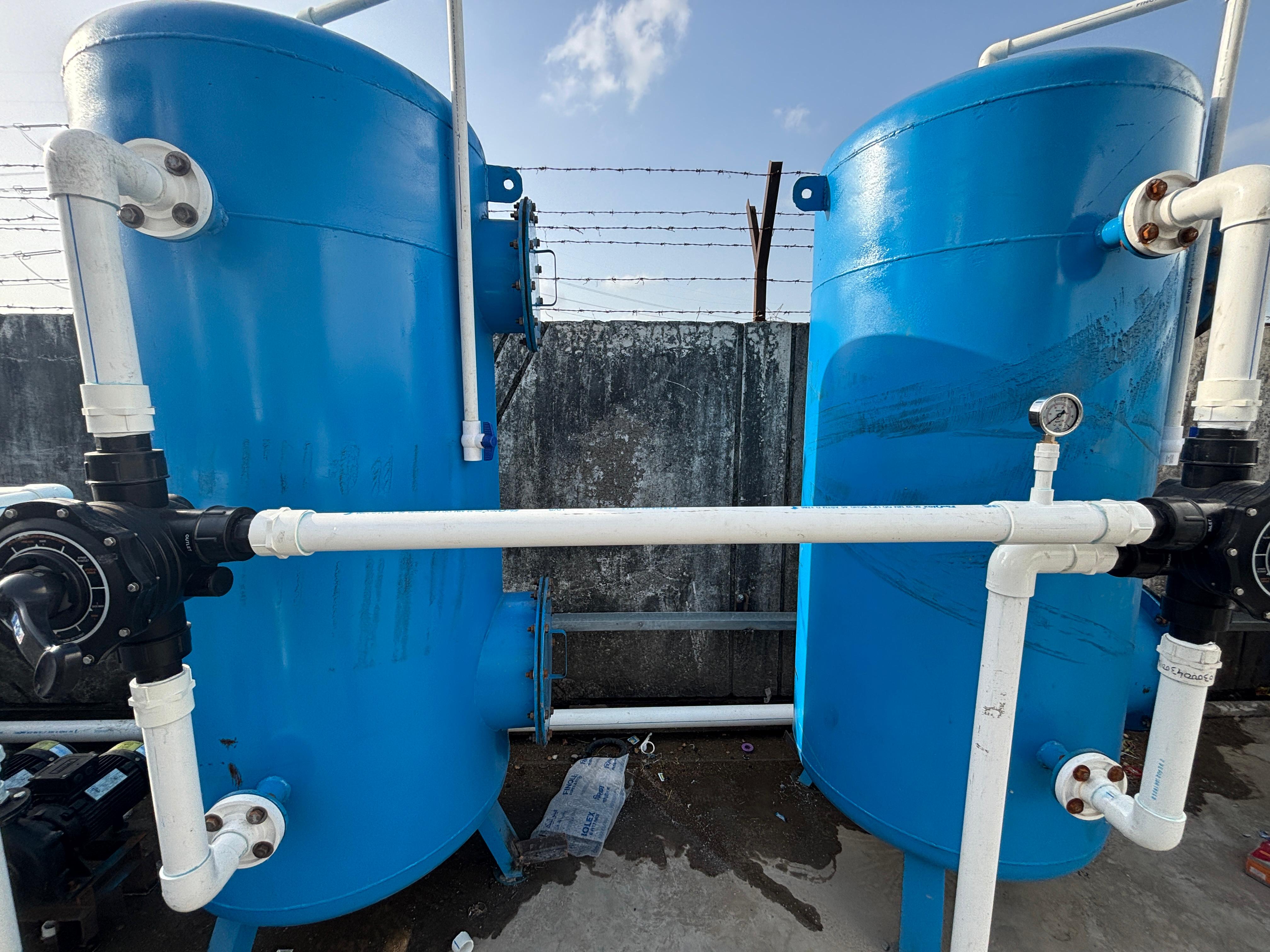 Treatment plant piping and tanks